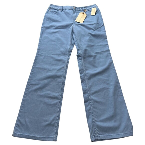 Liz Claiborne Barrier Reef Blue Wide Leg Boot Cut Slim Fit Denim Jeans Size 14 - Picture 2 of 12